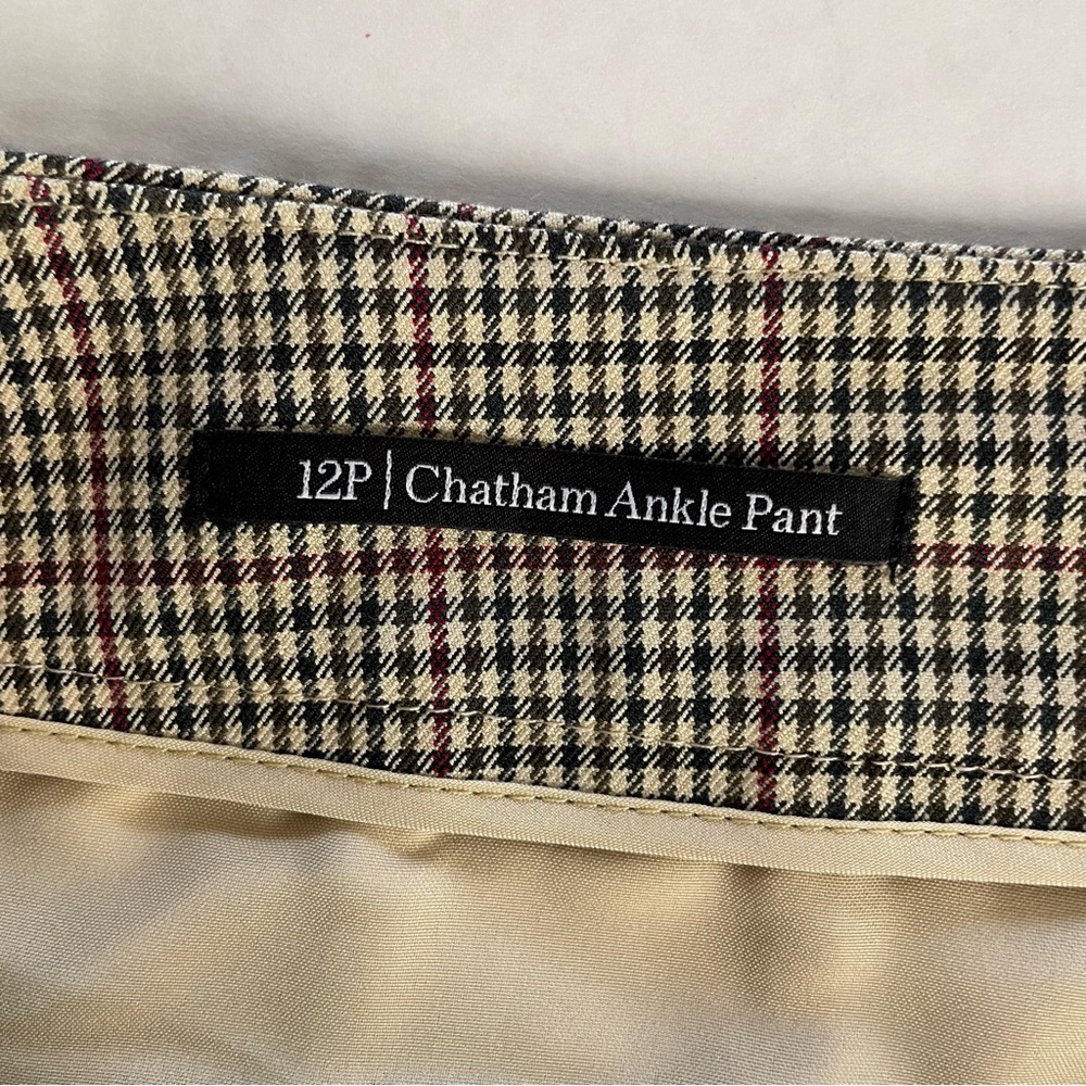 Talbots Chatham Ankle Pants Plaid‎ Womens Size 12 petite Cotton Blend Corpcore - Picture 6 of 11